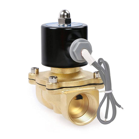 Brass 1 Inch Electric Solenoid Valve 24V DC Normally Closed with Viton Seals, suitable for air, water, non-potable and fuel lines.