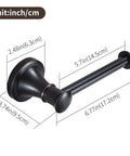 Oil Rubbed Bronze Toilet Paper Holder Wall Mount Rustic Farmhouse Paper Roller Hanger With Anti Fall End Design Easy Left Right Or Up Mounting Durable Bronze Finish For Bathroom Storage with measurements shown in inches and centimeters