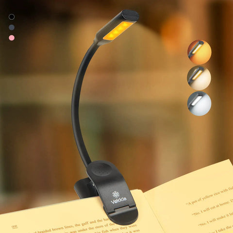 Rechargeable USB C Book Light With Three Color Temperatures And Three Brightness Levels For Cozy Bedtime Reading, Eye Caring LED