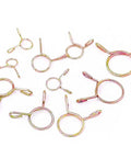Various sizes of iron zinc-plated clips from Heavy Duty Fuel Line Hose Clamp Kit 250 Pieces With 10 Sizes From 5mm To 14mm