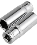 Three Piece 15mm Deep Sockets Set For Three Eighths Inch Drive With Six Point Design Corrosion Resistant