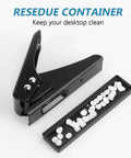 Low Force One Hole Paper Punch, 12 Sheets Capacity, One Quarter Inch Hole Size, Metal Desk Punch with residue container