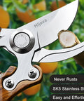 Heavy Duty Pruning Shears For Go-To Garden Tasks With Adjustable Thumb Lock, Arc Blade Pruners For Tree Trimming and Bonsai