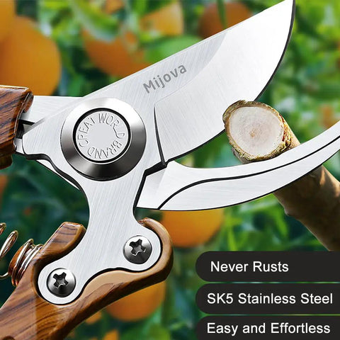 Heavy Duty Pruning Shears For Go-To Garden Tasks With Adjustable Thumb Lock, Arc Blade Pruners For Tree Trimming and Bonsai
