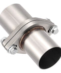 Beefed Up Two Bolt Exhaust Flange Repair Piping Kit Built With Tough As Nails 304 Stainless Steel and full hardware showing close-up of connector.