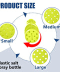 Adjustable Handheld Seed Shaker And Spreader cap showing small, medium, large holes for year-round lawn maintenance