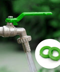 Green Silicone Washer Gasket Pack Of 20 For 3/4 Inch Garden Hose Fittings And Nozzles, Leak Proof Seals shown on faucet