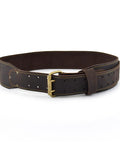 3 Inch Wide Long Tapered Full Grain Oiled Leather Work Belt For Heavy Duty Tasks Durable Rugged Belt Adjustable Fits Waist 42 To 54 Inches Dark Brown Pro