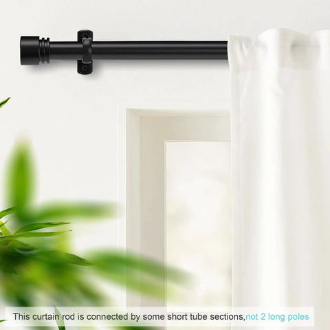 Extra Long Black Curtain Rod 240 Inches Heavy Duty 1 Inch Metal Drapery Rod for Large Windows installed near ceiling
