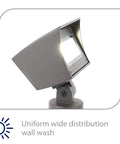 Wall Wash LED Landscape Light 12V With Built In Dimming 3000K Warm White Solid Brass Bronze Coated Housing in profile view