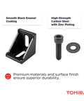 4040 Series Aluminum Extrusion Corner Brackets Black 20 Sets Heavy Duty 90 Degree Angle Connectors with bolt and washer