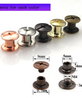 Snag This Legit Chicago Screw Hardware Pack Featuring Heavy Duty M5 By Four Millimeter Pillars With Matching Caps In Five Crisp Metallic Shades, showcasing assorted screws in five metallic colors.