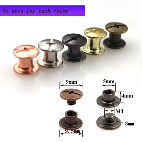 Snag This Legit Chicago Screw Hardware Pack Featuring Heavy Duty M5 By Four Millimeter Pillars With Matching Caps In Five Crisp Metallic Shades, showcasing assorted screws in five metallic colors.