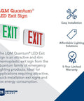 Led Emergency Exit Sign With Double Sided Capability Thermoplastic White Housing Red Letters NiCad Battery Backup Easy Mount
