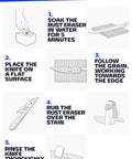 Step-by-step guide using Rust Eraser For Knife Care And Tool Maintenance Quick Polish For Knives Scissors Stainless Steel Pots