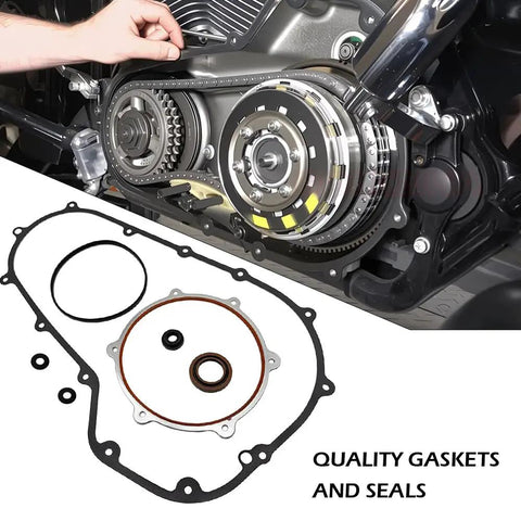 Premium Titanium Alloy Bolt Kit With Durable Primary Gasket And Clutch Primary Cover For Harley Davidson Touring Models with gaskets and seals.