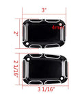 Premium CNC Machined Brake Clutch Master Cylinder Covers For Custom Cruisers 3" x 2" anodized aluminum, detailed dimensions.