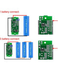 Straight Up Legit 1 To 8S Lithium Battery Capacity Monitor connections for 1 and 3 batteries with labeled circuit board.