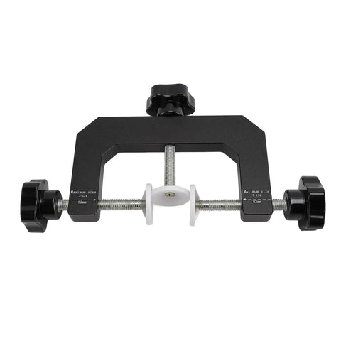 Heavy Adjustable Woodworking Face Clamp Delivering Total No Sweat Aluminum Grip Cabinet Edge Tool Built Badass For Pro Carpenters And Serious Diy Crews On Sites, black steel clamp with adjustable grips.