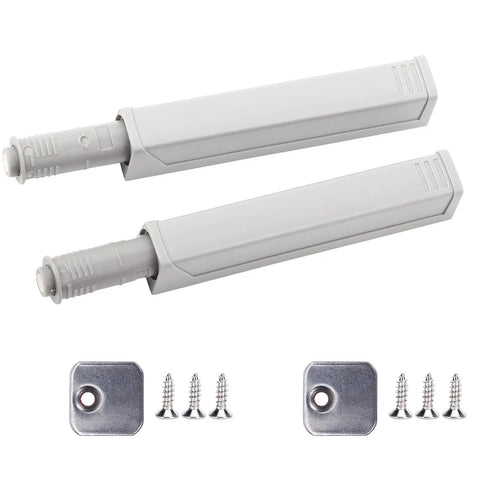 2 Pack Push To Open Door Catch Magnetic Touch Latch Damper Buffer for cabinets and drawers with screws and gaskets