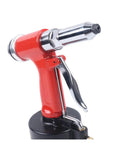 Pneumatic Rivet Gun With 90 To 120 Psi Air Power 1300 Kgf Riveting Tool Kit for aluminum and iron nuts, red and chrome finish