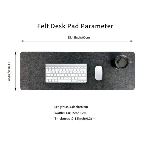 Durable Felt Desk Pad For An Ultra Smooth Workstation Mouse Pad And Keyboard Mat Large 36 By 12 Inches Desk Protector In Dark Gray For Home Office And Gaming Setups