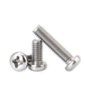 Premium Top Shelf Pan Head Machine Screws Made From Tough Rust Proof 304 Stainless Steel Phillips Cross Drive Bolts on display.
