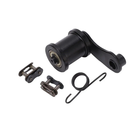 Solid Steel Alloy Chain Roller Tensioner Fits 420 Chain Kit For 212cc And 196cc Mini Bike Engines Keeps Your Ride Smooth With Spring And Master Link Included black steel tensioner kit with spring and master links