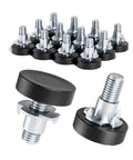 Adjustable Furniture Feet Set 24 Piece Leveling Feet With T Nuts Black Metal Leg Levelers for desks and cabinets.