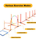 Dog Agility Training Set For Backyard And Indoor Use 4 Piece Obstacle Course with jump ring, weave poles, hurdle, pause box