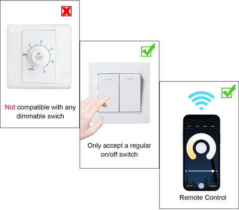 Image showing compatibility of Ultra Thin 11 Inch LED Recessed Light Kit 14 Pack, Dimmable 24W 6000K with on/off switch and remote control.