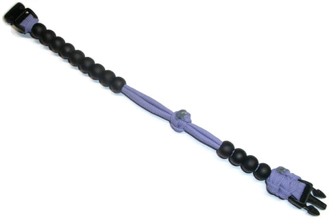 Trail Ready Pace Counter Bead Bracelet For Hiking And Orienteering, Rugged No Glue End Cord, 550 Pound Strength, Lavender 8 Inch