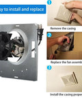 9x9 Inch Bathroom Exhaust Fan Motor Assembly Replacement With Copper Winding 50 CFM 2 Sone installation steps