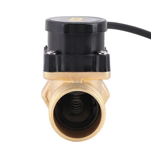 Front view of G1 Thread 220V Water Flow Sensor For Booster Pumps With Magnetic Automatic Control Switch High Precision Flow Detection