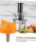 Locking Squeezer Screw for Citrus Juicer Replacement Part shown with juicer, made of lightweight plastic, for easy juice extraction.