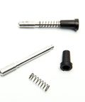 Rock Solid 25 Pack Of Black Window Screen Plunger Latches Featuring Heavy Duty Aluminum Pins And Strong Springs No Sweat Install Done Right Made In America components with black caps and metal pins