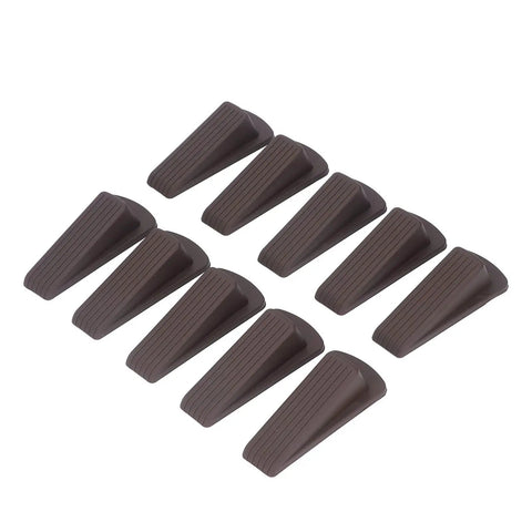 10 Pack TPR Wedge Door Stops for Home Office Durable No Punching Design Flexible Rubber for Carpet Tile Wood Floors Reduces Collision Noise