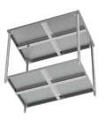 Underside view of Beast Of A Heavy Duty Stainless Steel Kitchen Prep Table With Adjustable Undershelf, 18x24x33.5 inches