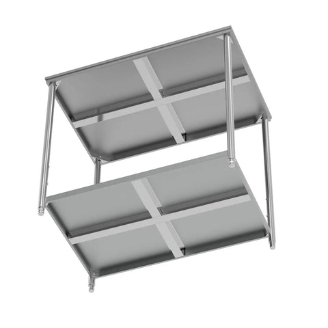 Underside view of Beast Of A Heavy Duty Stainless Steel Kitchen Prep Table With Adjustable Undershelf, 18x24x33.5 inches