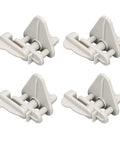 Rock Solid Left Pontoon Gate Latch Fits 1 To 1.25 Inch Square Boat Frames Heavy Duty Secure Fastener, white ABS, four pack.