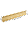 Edge Finger Pulls For Cabinets And Concealed Drawers, Aluminum Long Handle Hardware In Brushed Brass Finish, 11.81 Inch, Dimensional View