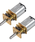 Two Pack DC 6V 1000RPM Metal Gear Motor With Full Metal Geared Mini Drive For DIY RC Toys And Smart Cars, N20 Reduction Gearbox