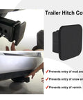 2 Inch Trailer Hitch Cover Black Rubber Tow Receiver Tube Plug Cap in use on 2x2 square receiver for Class 3 4 5 trucks SUVs cars