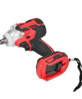 Cloimei 18 V Brushless Cordless Impact Wrench With 1/2 Inch Chuck, 250 Nm Torque, Fast 2400 Rpm Speed For Car Repair And Construction Sites, red and black design