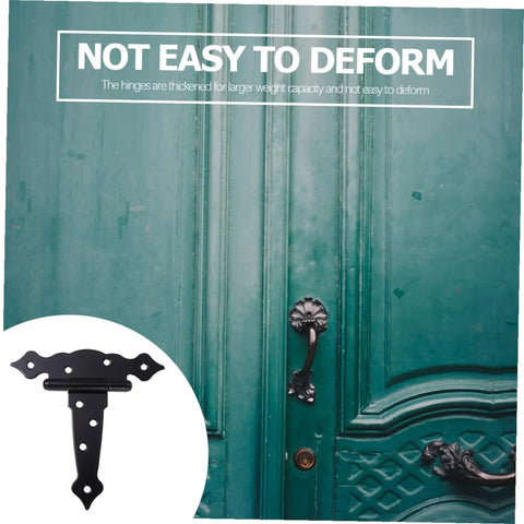 HAKIDZEL black wrought-iron strap door hinge; heavy-duty decorative hinge for doors, cabinets, sheds