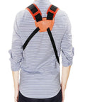 Person wearing Universal Shoulder Strap Trimmer Harness Kit For String Trimmers Weedeaters And Brush Cutters All Day Comfort