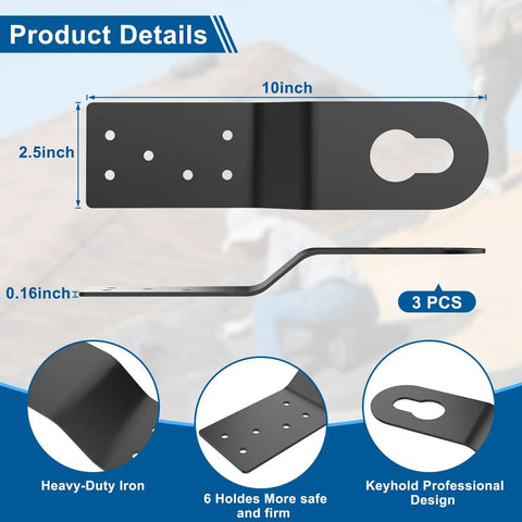 Rock Solid 3 Pack Permanent Roof Safety Anchors Forged From Heavy Duty Steel Fall Arrest Hardware For Plywood Decks No Sweat Reusable Screw Mounts Top Shelf Roof Tie Off Points For Construction