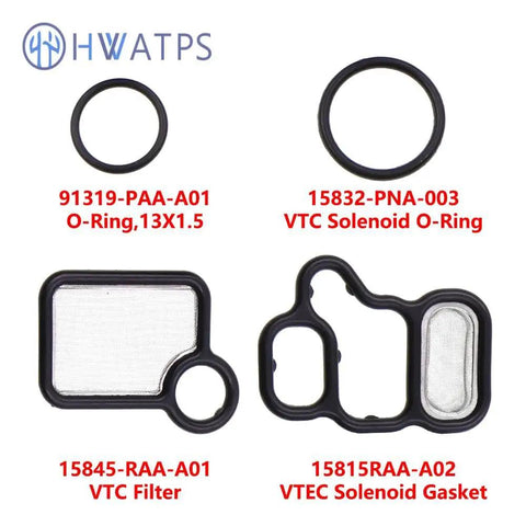 Honda Civic VTEC Solenoid Gasket Kit With Spool Valve Filter And O Rings Plug And Play Direct Fit Includes 15815-RAA-A02 Gasket