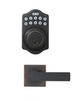 Traditional Electronic Keypad Keyless Entry Door Lock And Motorized Deadbolt With Handle Set For Front Door Security In Oil Rubbed Bronze Finish No Fuss Quick Install And Rock Solid Build 6 Pack with keypad and handle