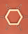 Hexagonal frame with Heavy Duty Miter Clamps Kit with Spring Loaded Pliers, Eight Clamps, Carabiner Included for secure joints fast